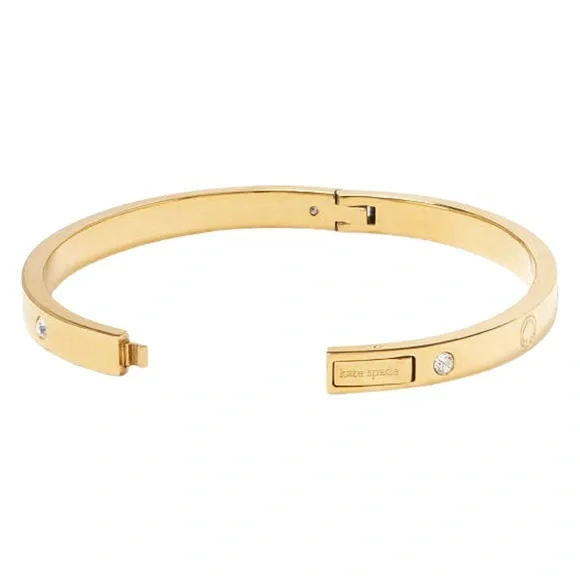 KATE SPADE • Infinite Spade Gold Hinge Bangle Bracelet - Picture 4 of 5